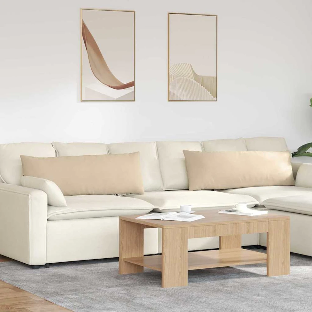Sofa Pagalvės 2 vnt. audinys Kreminė 120 x 40 cm