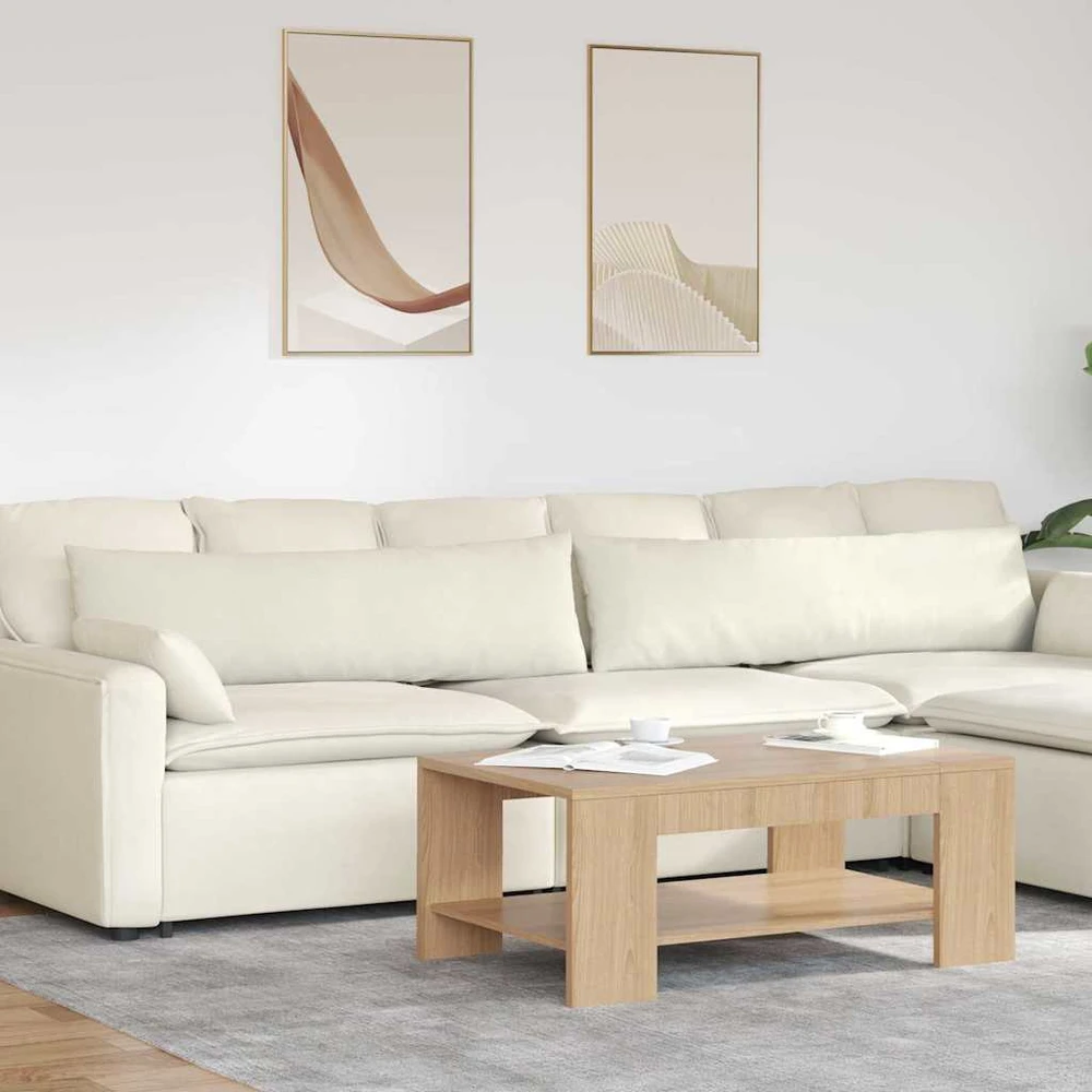 Sofa Pagalvės 2 pcs Kreminė 145 x 40 cm Kordūrinis audinys