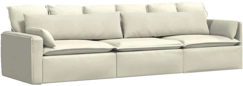 Sofa Pagalvės 2 pcs Kreminė 145 x 40 cm Kordūrinis audinys