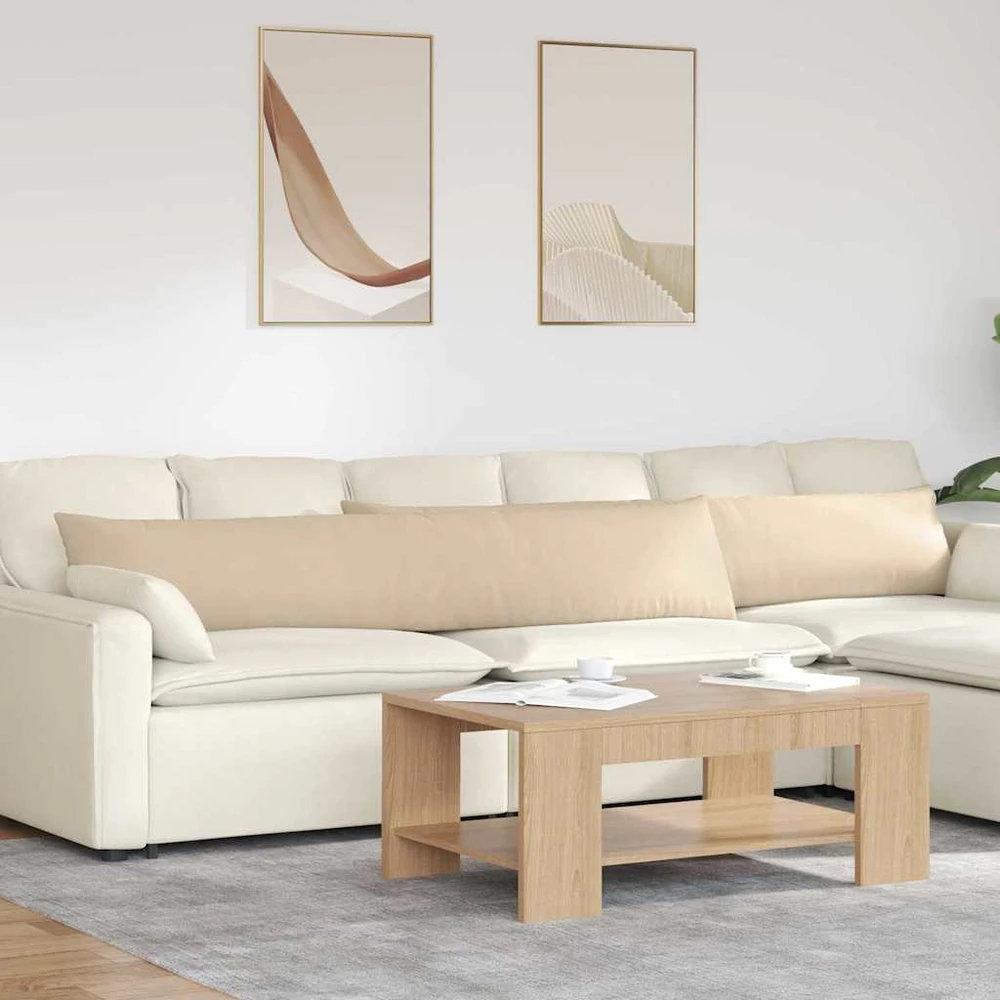 Sofa Pagalvės 2 vnt. audinys Kreminė 200 x 40 cm