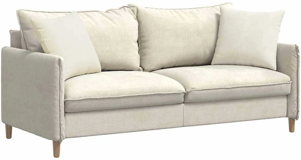 Sofa Pagalvės 2 pcs Kreminė 45 x 45 cm Kordūrinis audinys