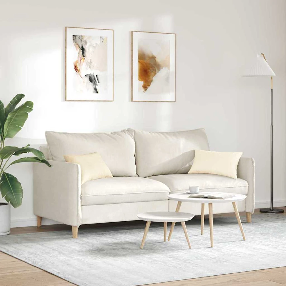 Sofa Pagalvės 2 pcs Kreminė 50 x 30 cm Kordūrinis audinys