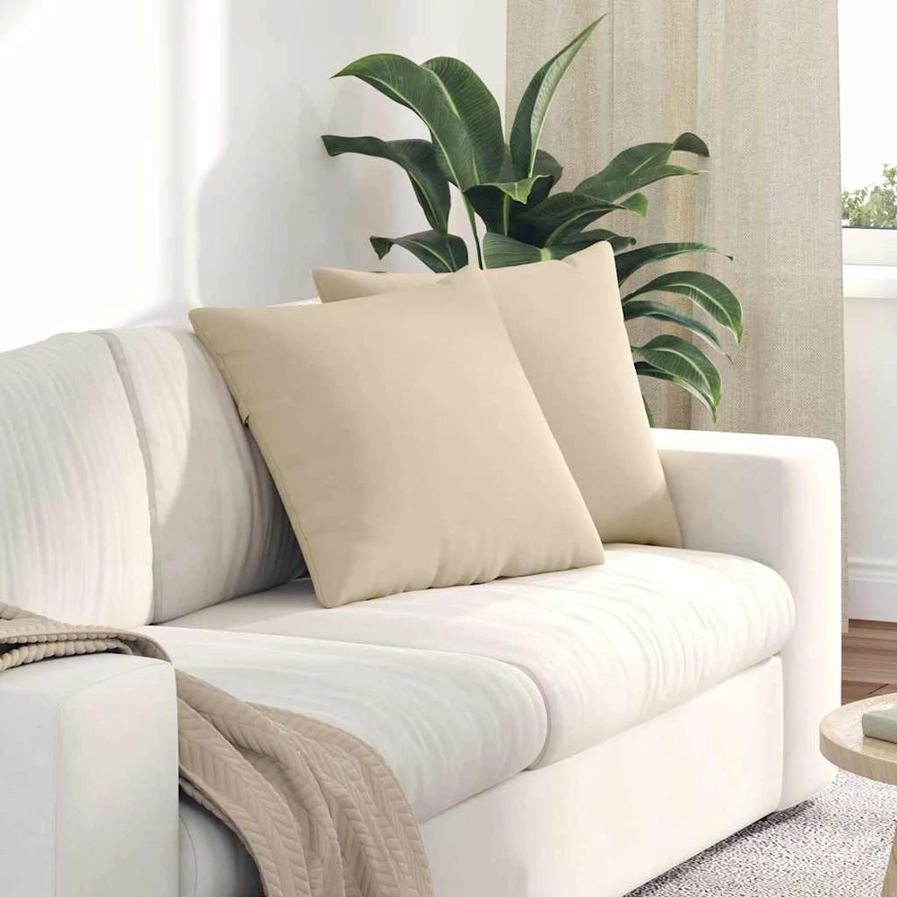 Sofa Pagalvės 2 vnt. audinys Kreminė 50 x 50 cm