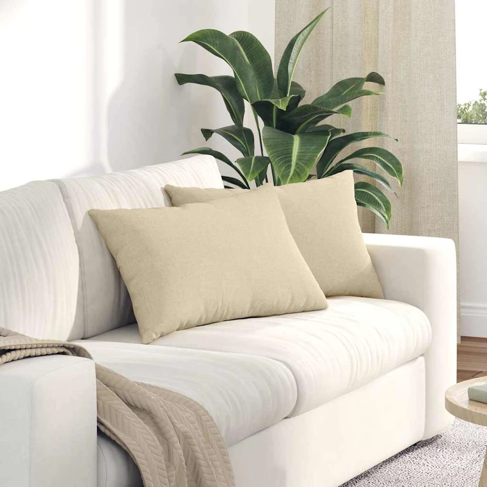 Sofa Pagalvės 2 vnt. audinys Kreminė 60 x 40 cm