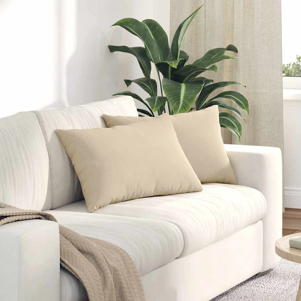 Sofa Pagalvės 2 vnt. audinys Kreminė 60 x 40 cm