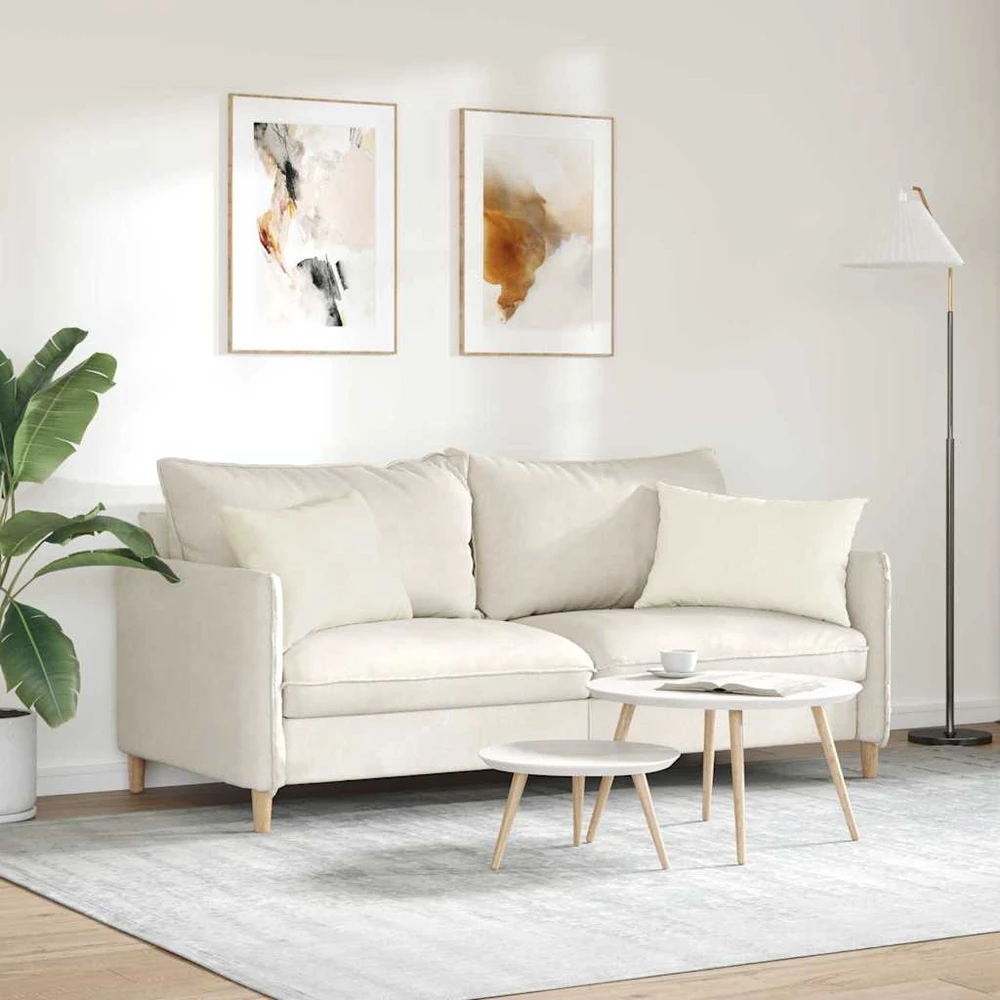 Sofa Pagalvės 2 pcs Kreminė 60 x 40 cm Kordūrinis audinys