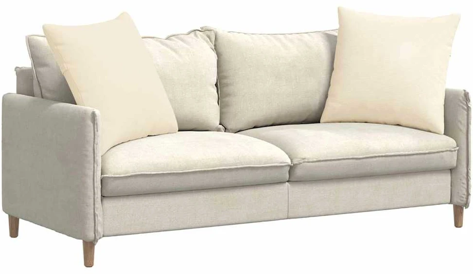 Sofa Pagalvės 2 pcs Kreminė 60 x 60 cm Kordūrinis audinys
