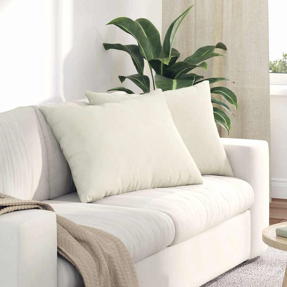 Sofa Pagalvės 2 pcs Kreminė 70 x 50 cm Kordūrinis audinys