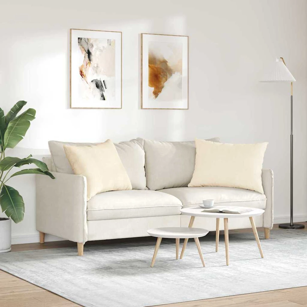 Sofa Pagalvės 2 pcs Kreminė 70 x 50 cm Kordūrinis audinys
