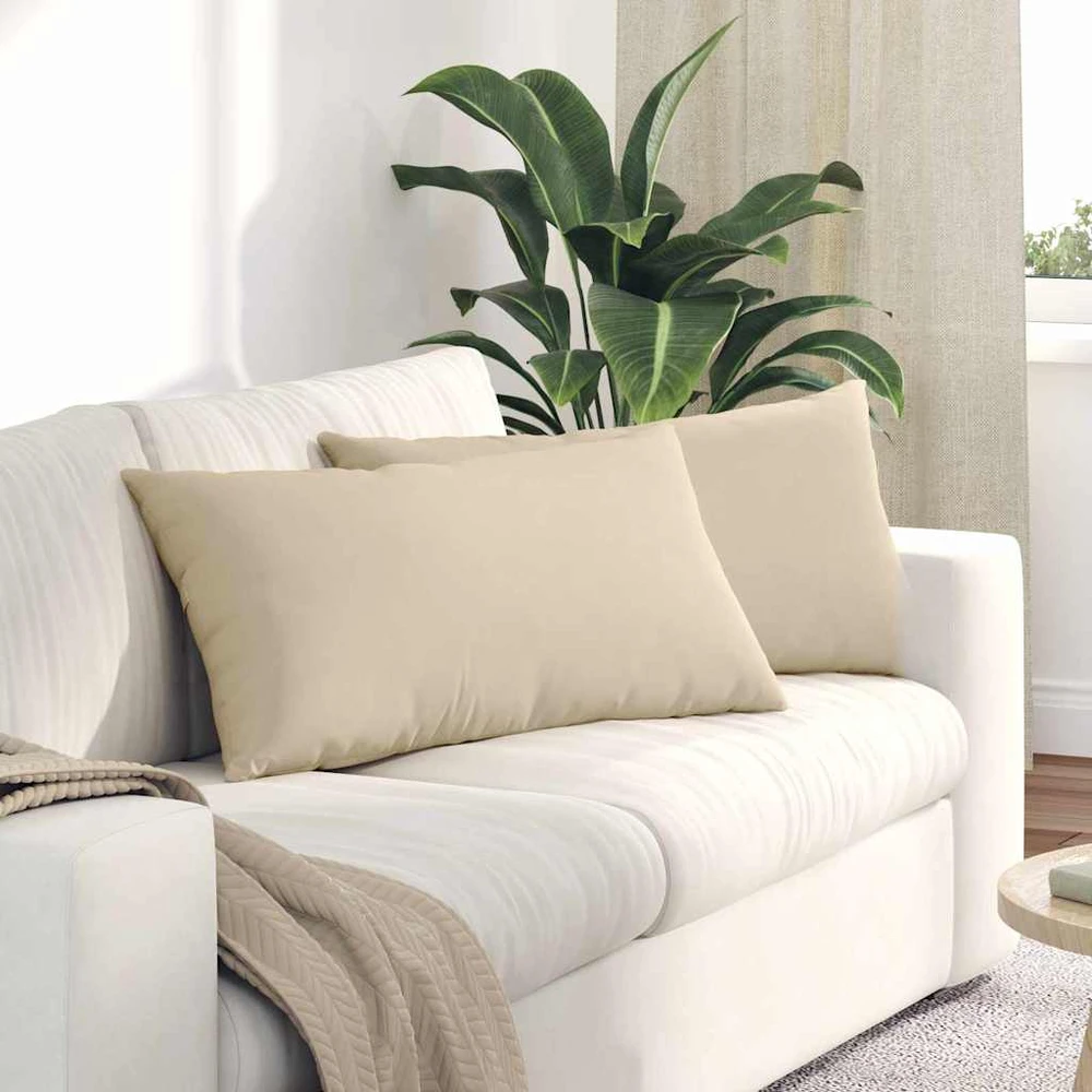 Sofa Pagalvės 2 vnt. audinys Kreminė 80 x 40 cm