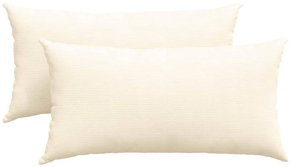 Sofa Pagalvės 2 pcs Kreminė 80 x 40 cm Kordūrinis audinys