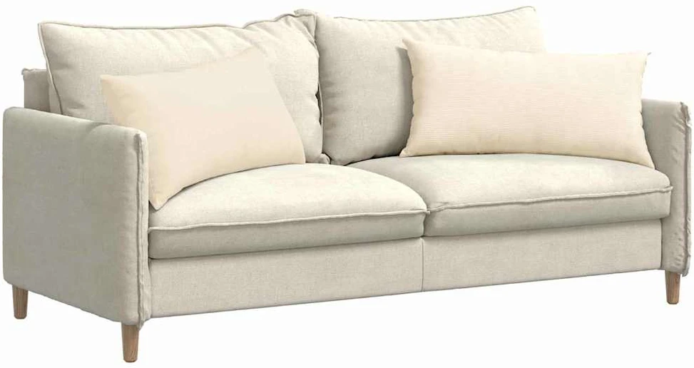 Sofa Pagalvės 2 pcs Kreminė 80 x 40 cm Kordūrinis audinys
