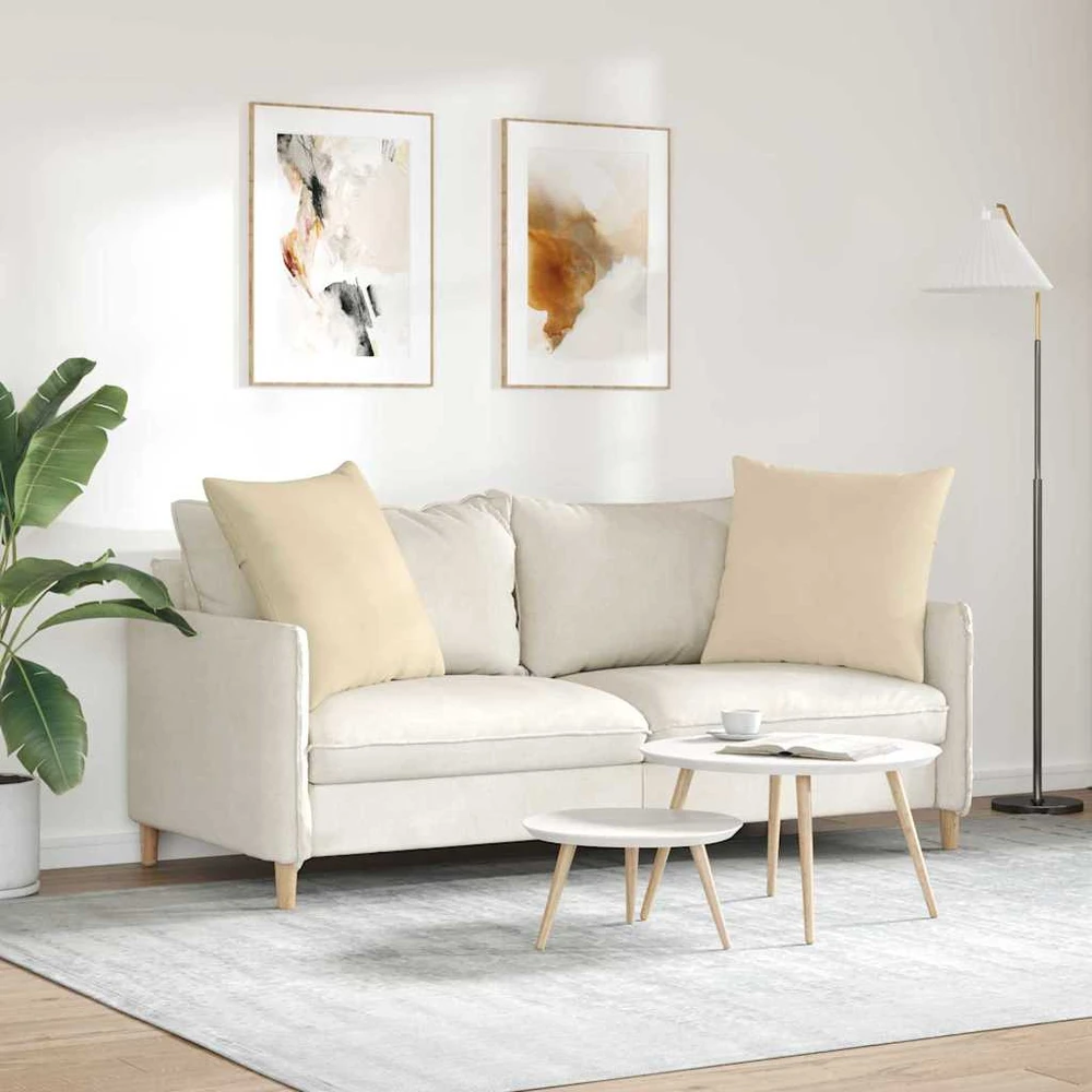Sofa Pagalvės 2 vnt. audinys Kreminė 80 x 80 cm
