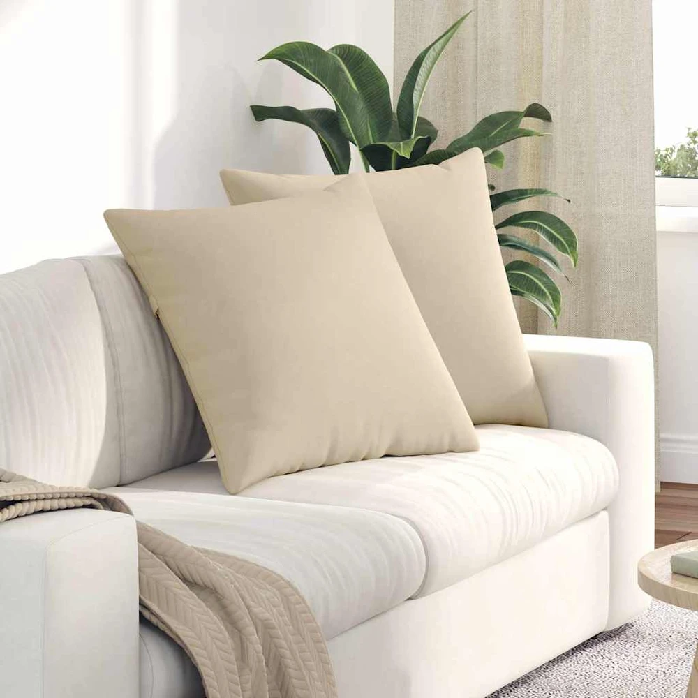 Sofa Pagalvės 2 vnt. audinys Kreminė 80 x 80 cm