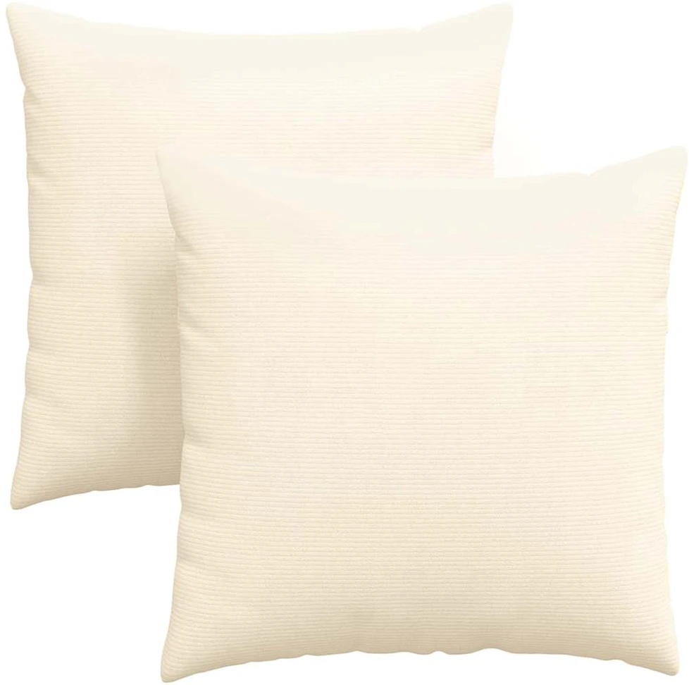 Sofa Pagalvės 2 pcs Kreminė 80 x 80 cm Kordūrinis audinys