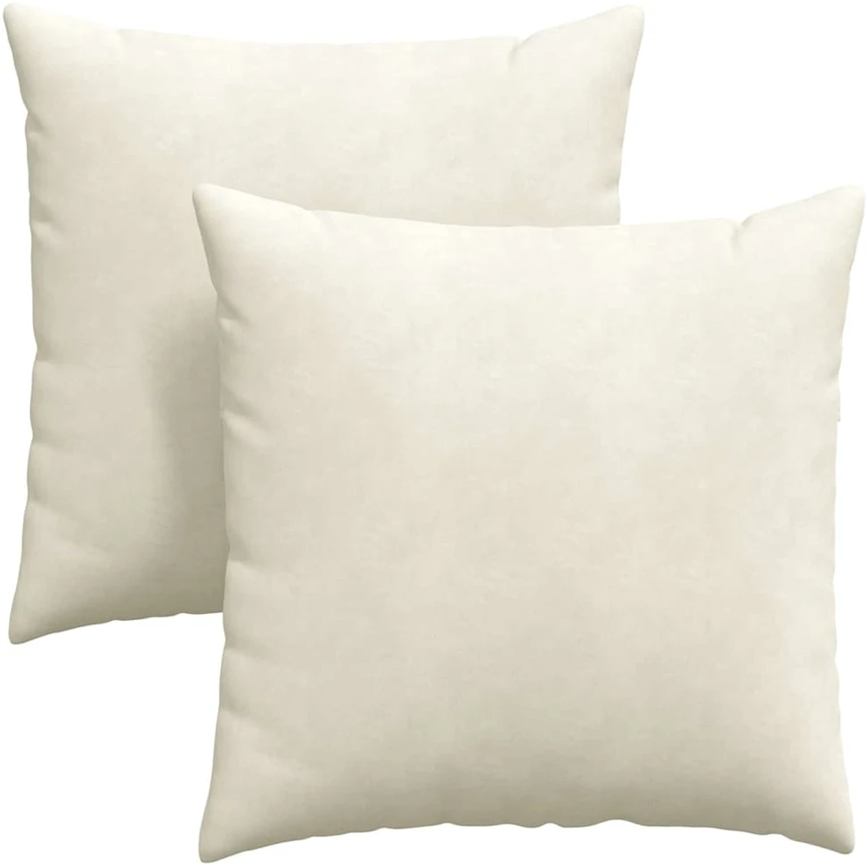 Sofa Pagalvės 2 pcs Kreminė 80 x 80 cm Kordūrinis audinys