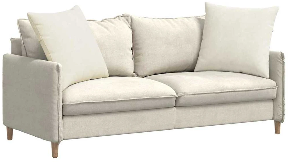 Sofa Pagalvės 2 pcs Kreminė 80 x 80 cm Kordūrinis audinys