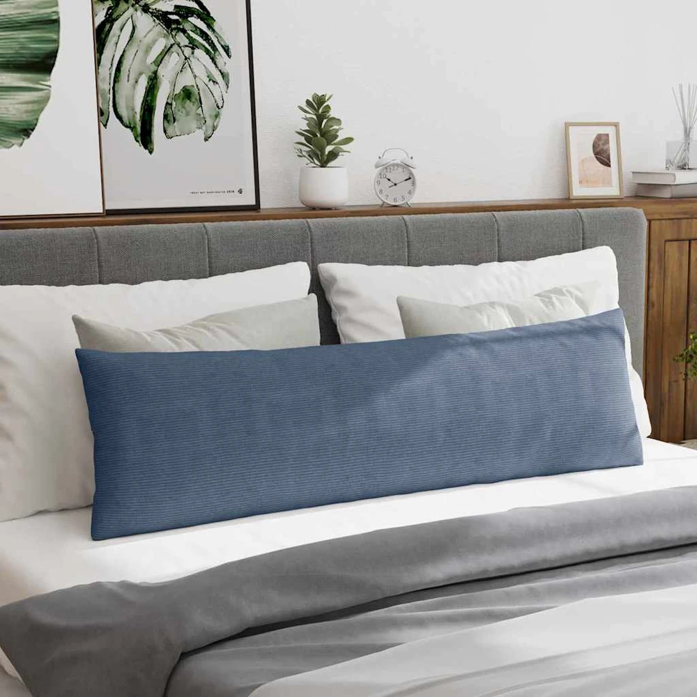 Sofa Pagalvės 2 pcs Mėlyna 145 x 40 cm Kordūrinis audinys