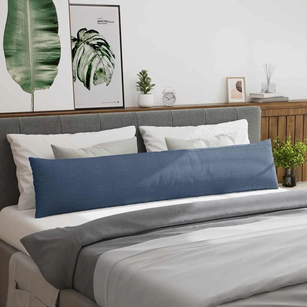 Sofa Pagalvės 2 pcs Mėlyna 200 x 40 cm Kordūrinis audinys