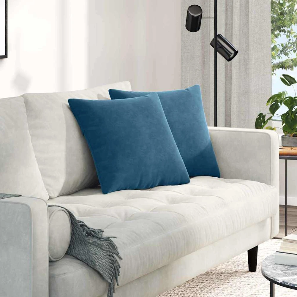 Sofa Pagalvės 2 pcs Mėlyna 45 x 45 cm Kordūrinis audinys