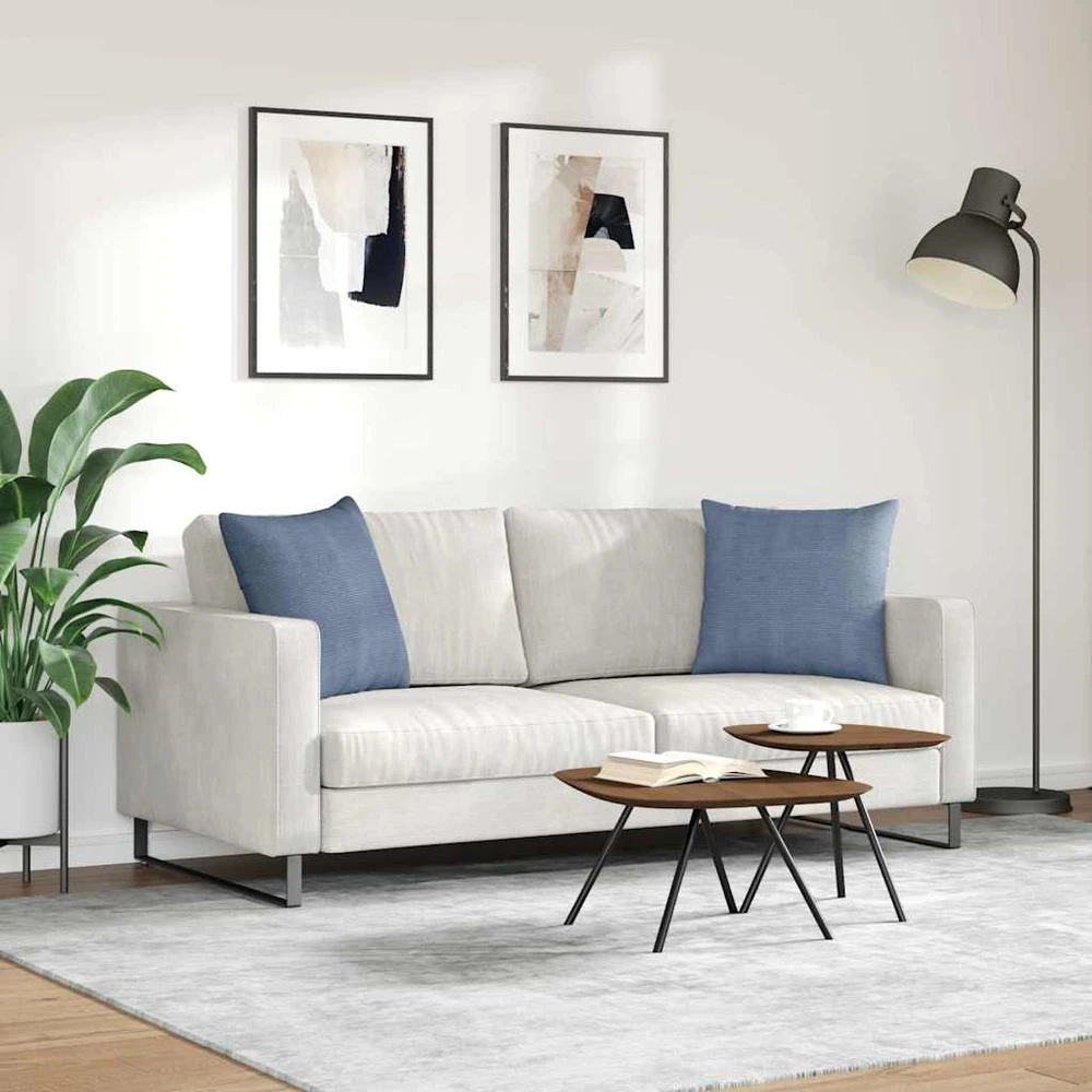 Sofa Pagalvės 2 pcs Mėlyna 50 x 50 cm Kordūrinis audinys