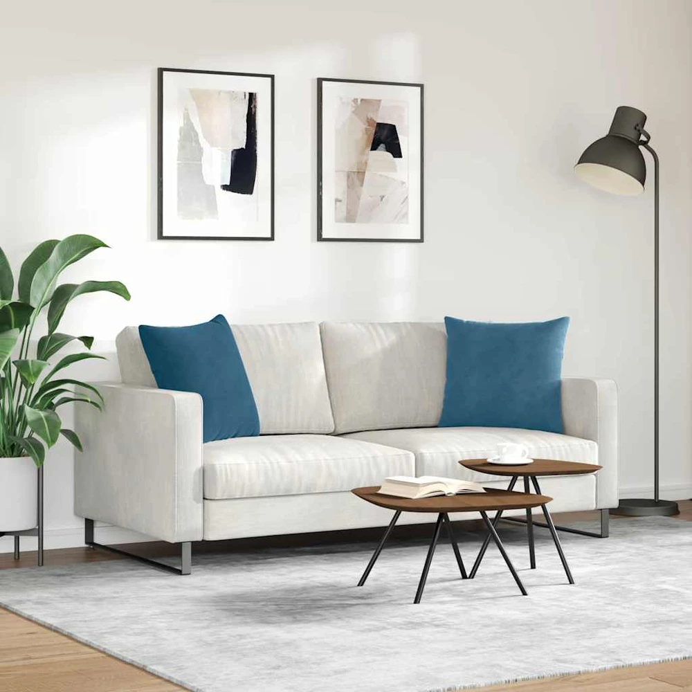 Sofa Pagalvės 2 pcs Mėlyna 50 x 50 cm Kordūrinis audinys