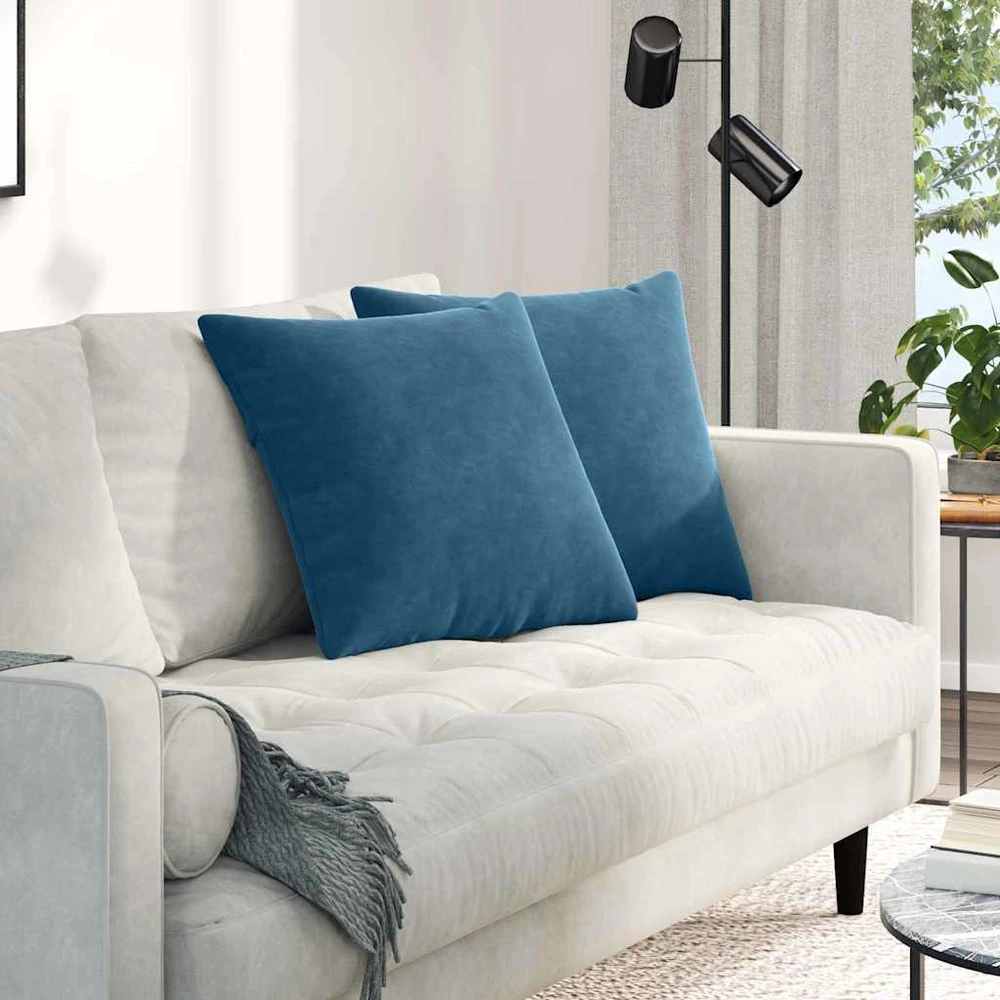 Sofa Pagalvės 2 pcs Mėlyna 50 x 50 cm Kordūrinis audinys