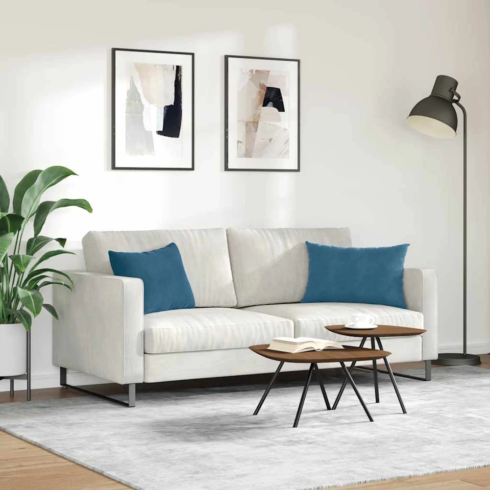 Sofa Pagalvės 2 pcs Mėlyna 60 x 40 cm Kordūrinis audinys