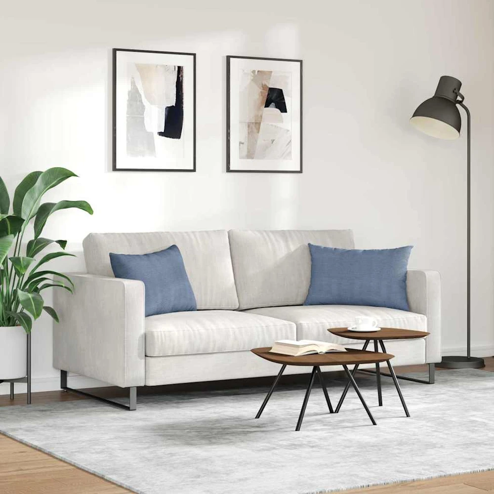 Sofa Pagalvės 2 pcs Mėlyna 60 x 40 cm Kordūrinis audinys