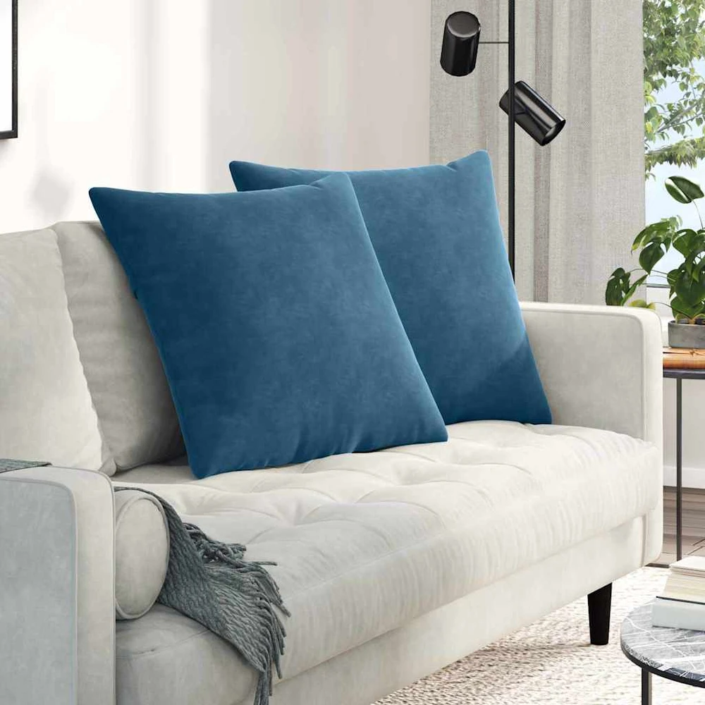 Sofa Pagalvės 2 pcs Mėlyna 60 x 60 cm Kordūrinis audinys