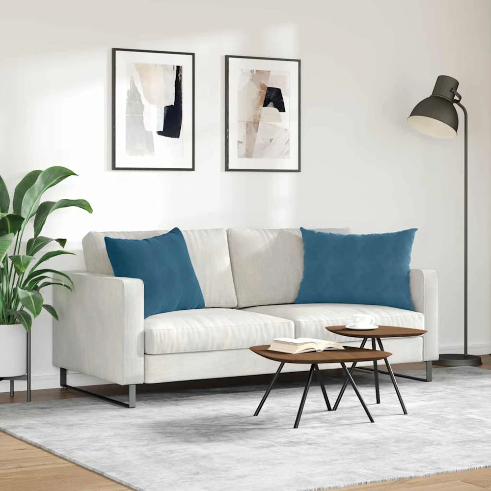 Sofa Pagalvės 2 pcs Mėlyna 70 x 50 cm Kordūrinis audinys