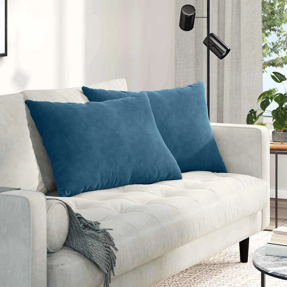 Sofa Pagalvės 2 pcs Mėlyna 70 x 50 cm Kordūrinis audinys