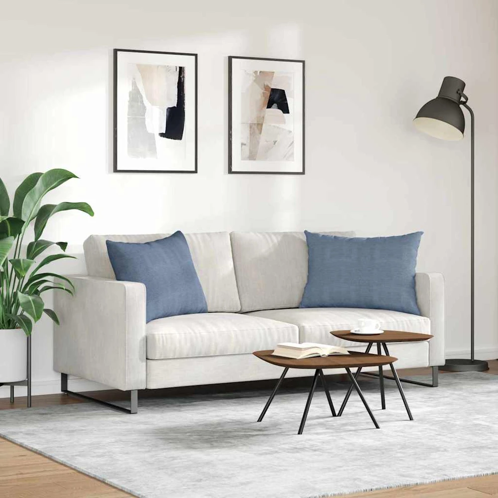 Sofa Pagalvės 2 pcs Mėlyna 70 x 50 cm Kordūrinis audinys