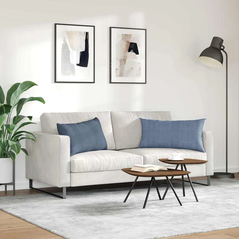 Sofa Pagalvės 2 pcs Mėlyna 80 x 40 cm Kordūrinis audinys