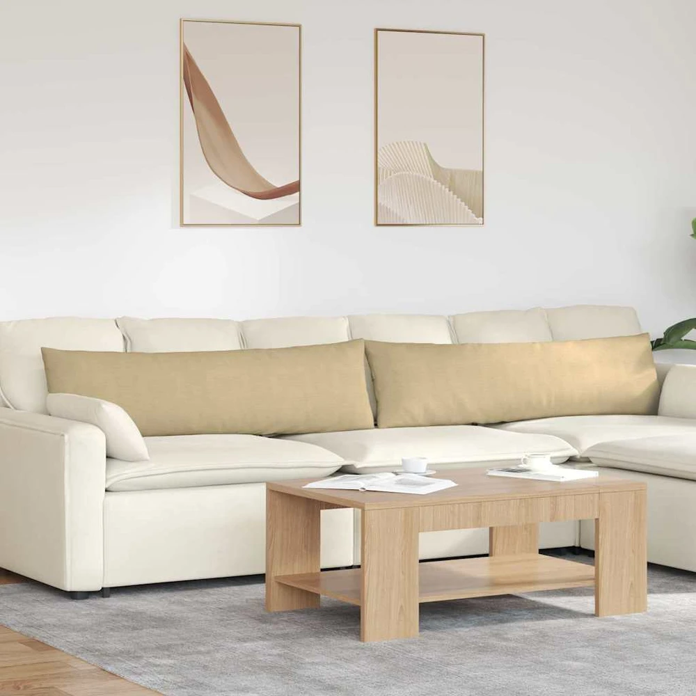 Sofa Pagalvės 2 pcs Pilkai žalia 145 x 40 cm Kordūrinis audinys