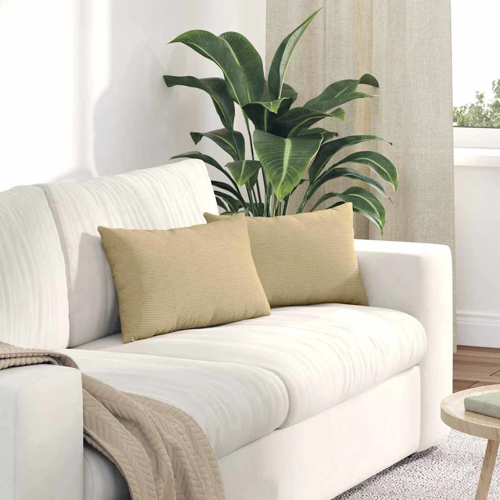Sofa Pagalvės 2 pcs Pilkai žalia 50 x 30 cm Kordūrinis audinys
