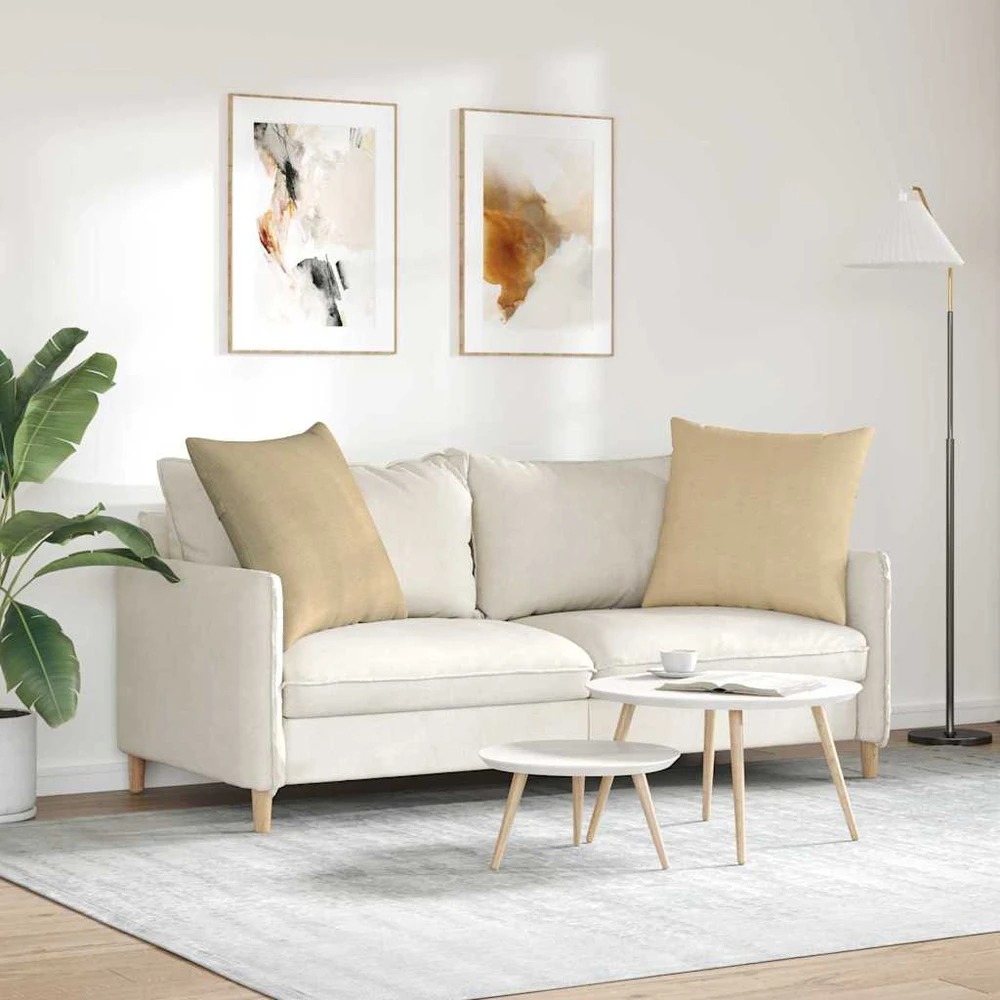 Sofa Pagalvės 2 pcs Pilkai žalia 80 x 80 cm Kordūrinis audinys