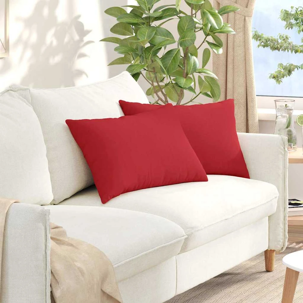 Sofa Pagalvės 2 vnt. audinys Raudona 60 x 40 cm