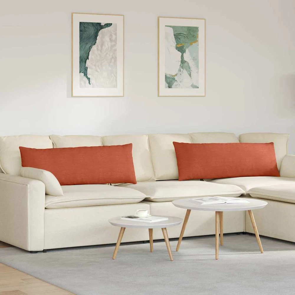 Sofa Pagalvės 2 pcs Raudona oranžinė 120 x 40 cm