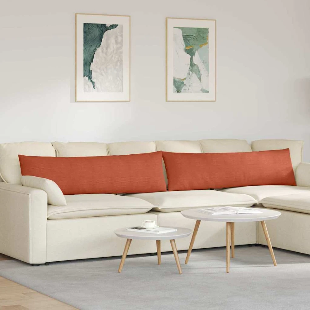 Sofa Pagalvės 2 pcs Raudona oranžinė 145 x 40 cm
