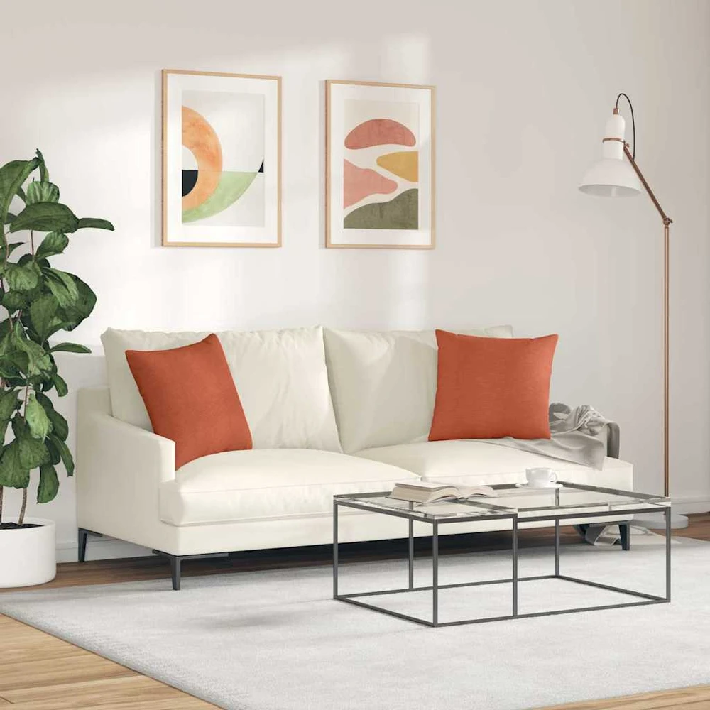 Sofa Pagalvės 2 pcs Raudona oranžinė 45 x 45 cm