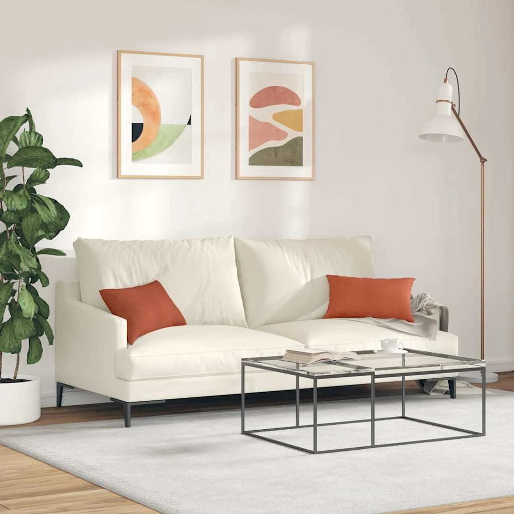 Sofa Pagalvės 2 pcs Raudona oranžinė 50 x 30 cm