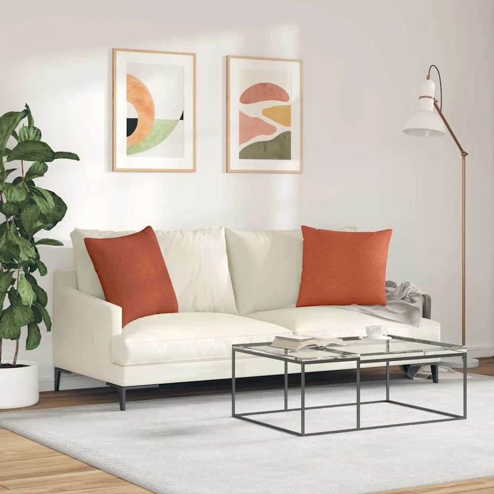 Sofa Pagalvės 2 pcs Raudona oranžinė 50 x 50 cm