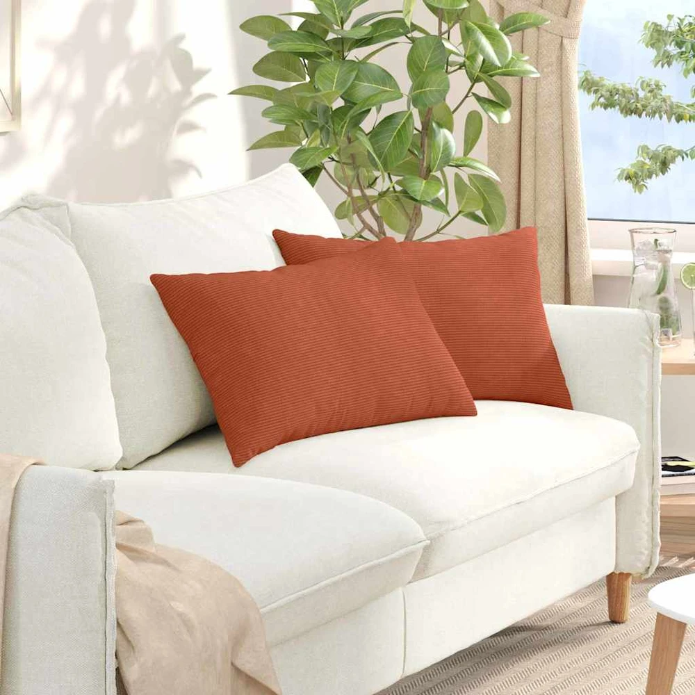 Sofa Pagalvės 2 pcs Raudona oranžinė 60 x 40 cm