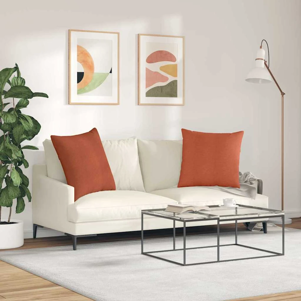 Sofa Pagalvės 2 pcs Raudona oranžinė 60 x 60 cm