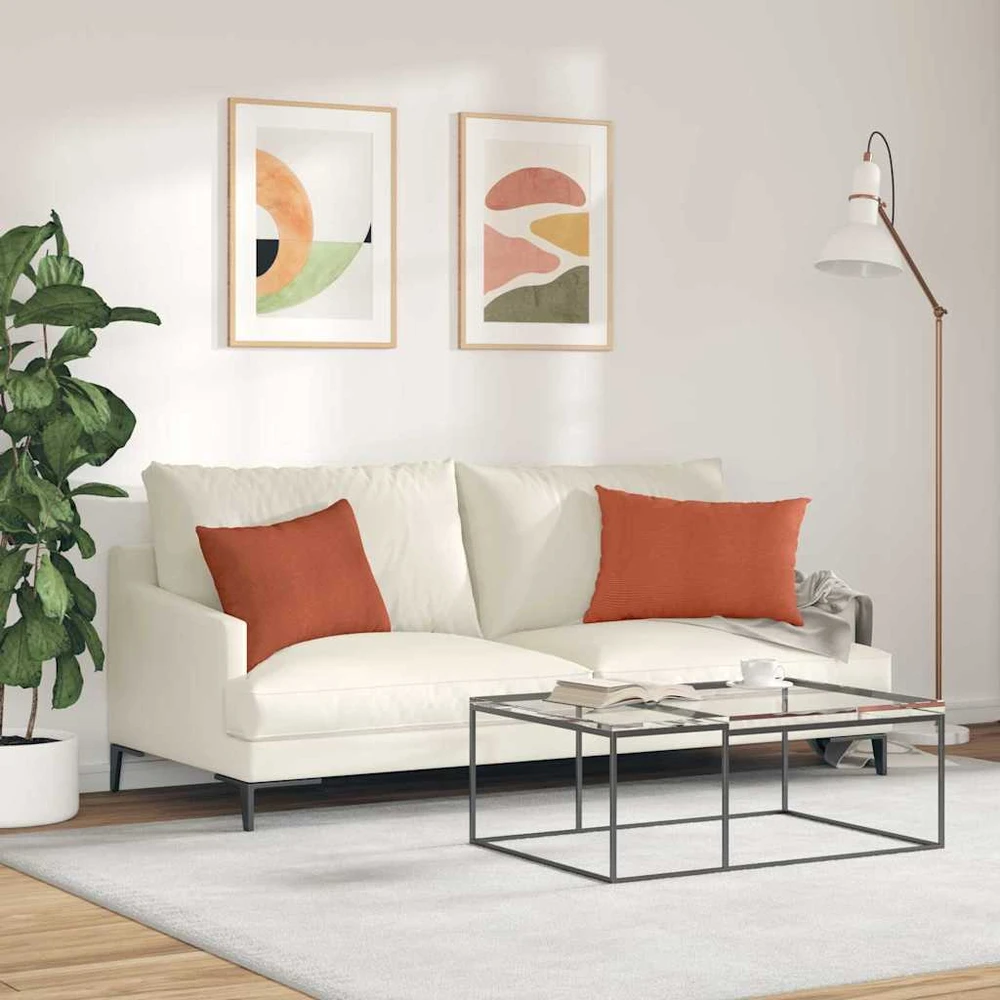 Sofa Pagalvės 2 pcs Raudona oranžinė 60 x 40 cm