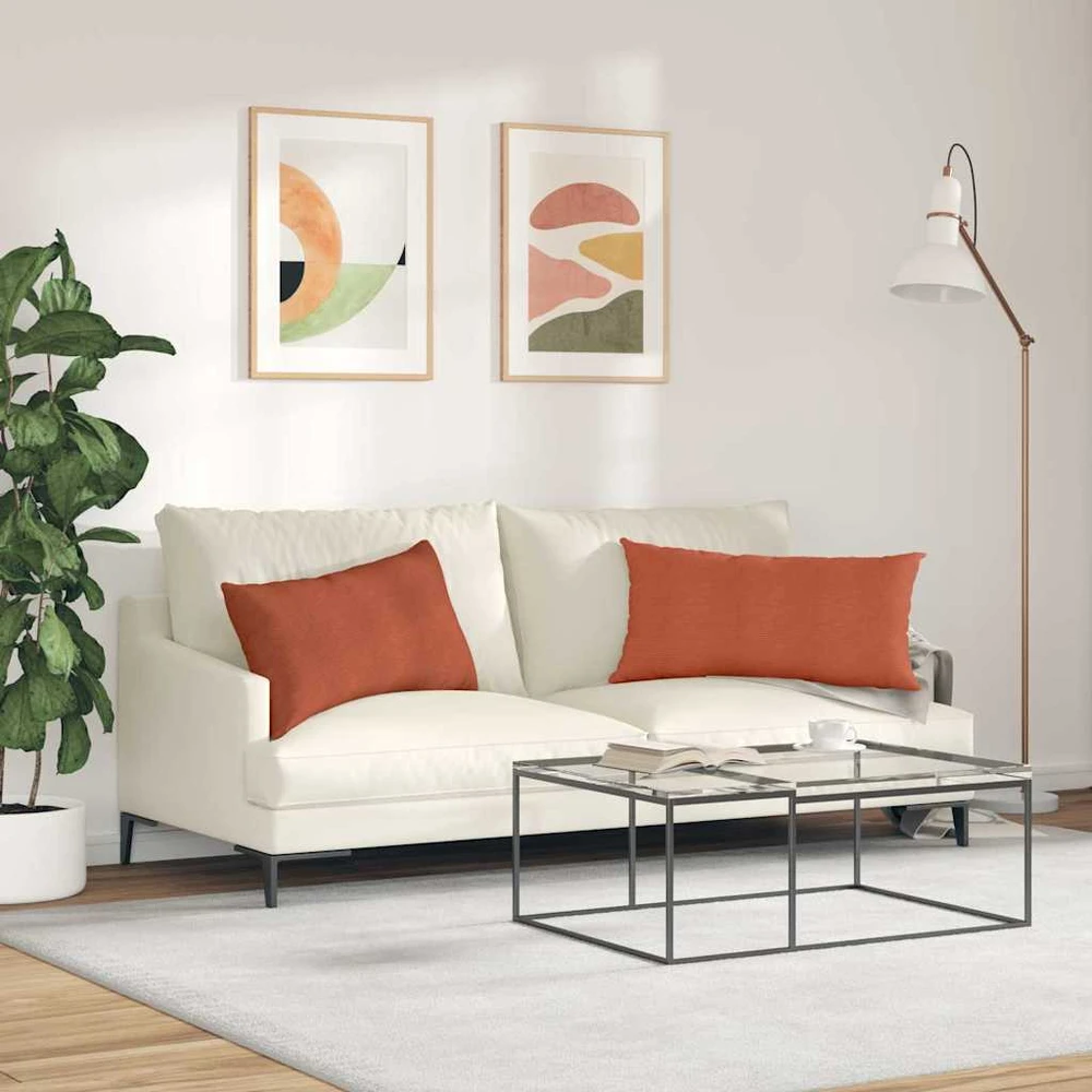Sofa Pagalvės 2 pcs Raudona oranžinė 80 x 40 cm
