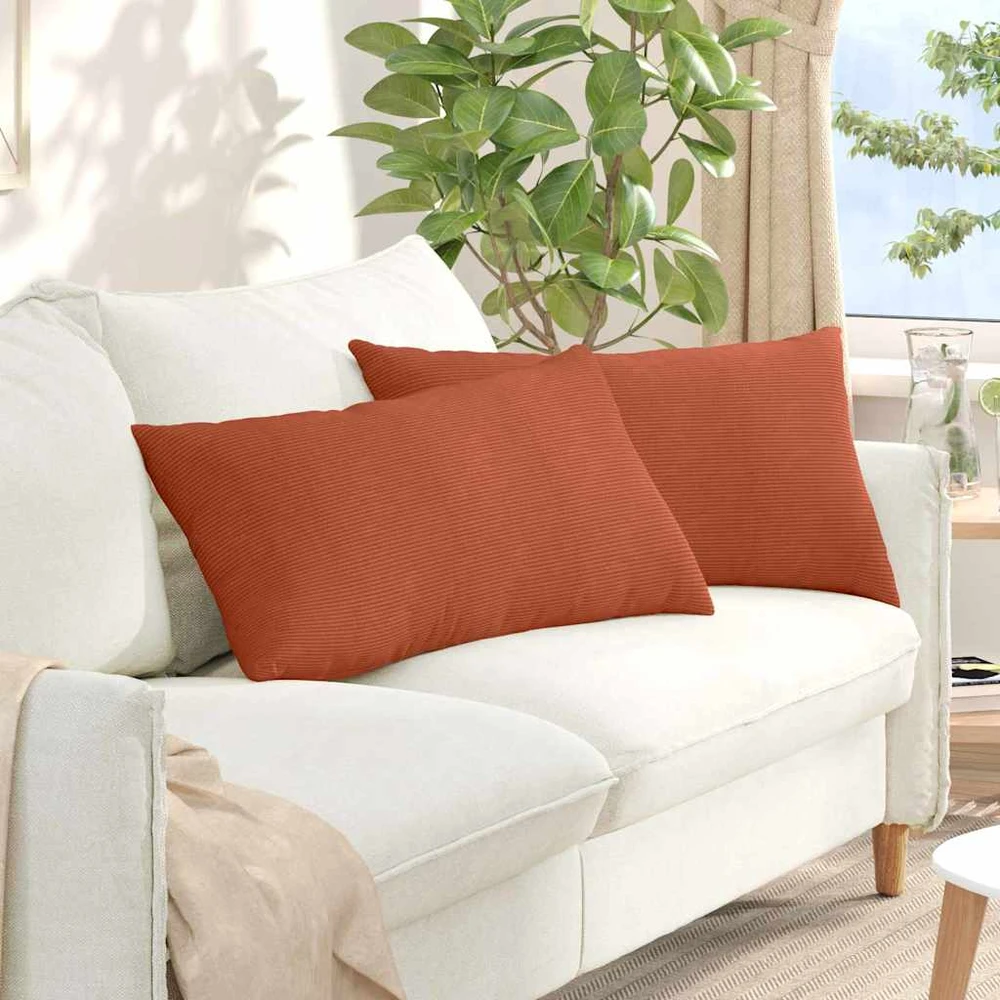 Sofa Pagalvės 2 pcs Raudona oranžinė 80 x 40 cm