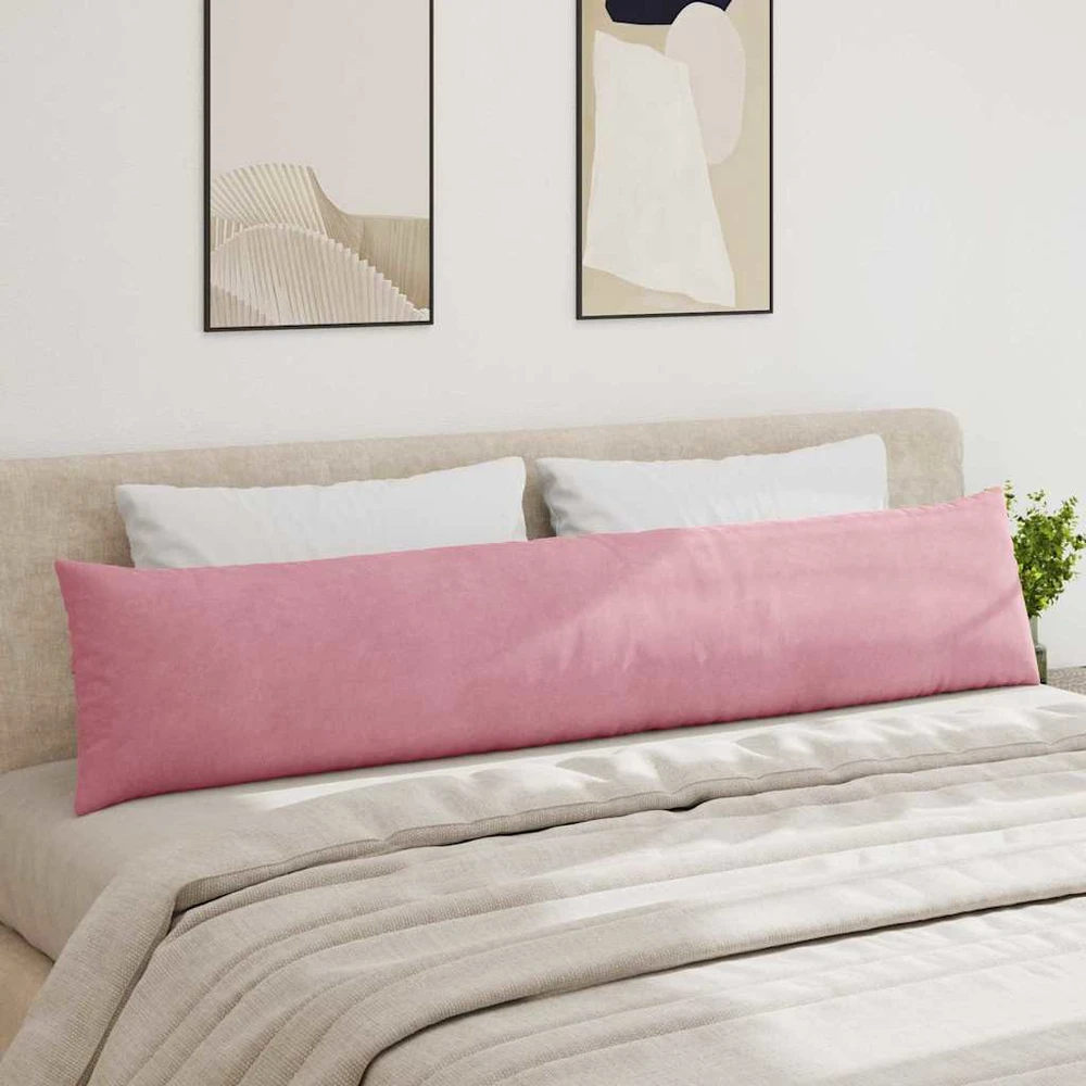Sofa Pagalvės 2 pcs Rožinė 200 x 40 cm Kordūrinis audinys