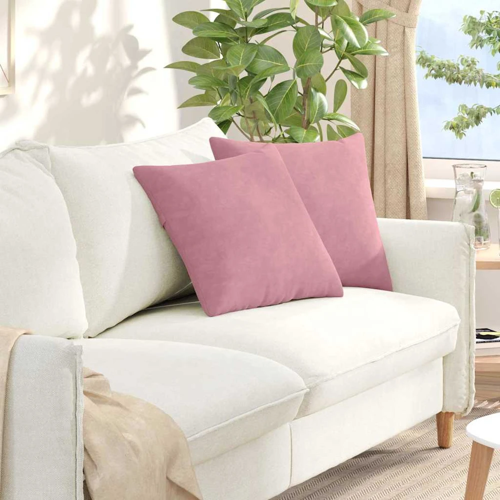 Sofa Pagalvės 2 pcs Rožinė 45 x 45 cm Kordūrinis audinys